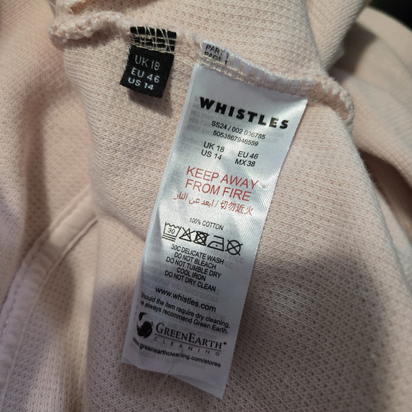 Whistles Pink Cotton Jersey Blazer 14 Slim Notch Collar Workwear Office Work NWT - Picture 6 of 8